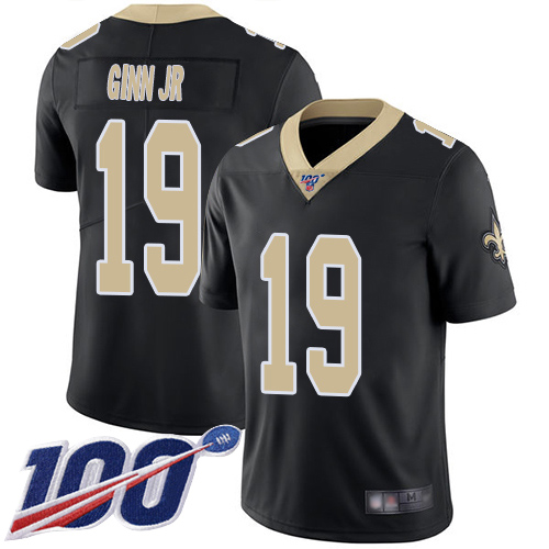 Men New Orleans Saints Limited Black Ted Ginn Jr Home Jersey NFL Football #19 100th Season Vapor Untouchable Jersey->new orleans saints->NFL Jersey